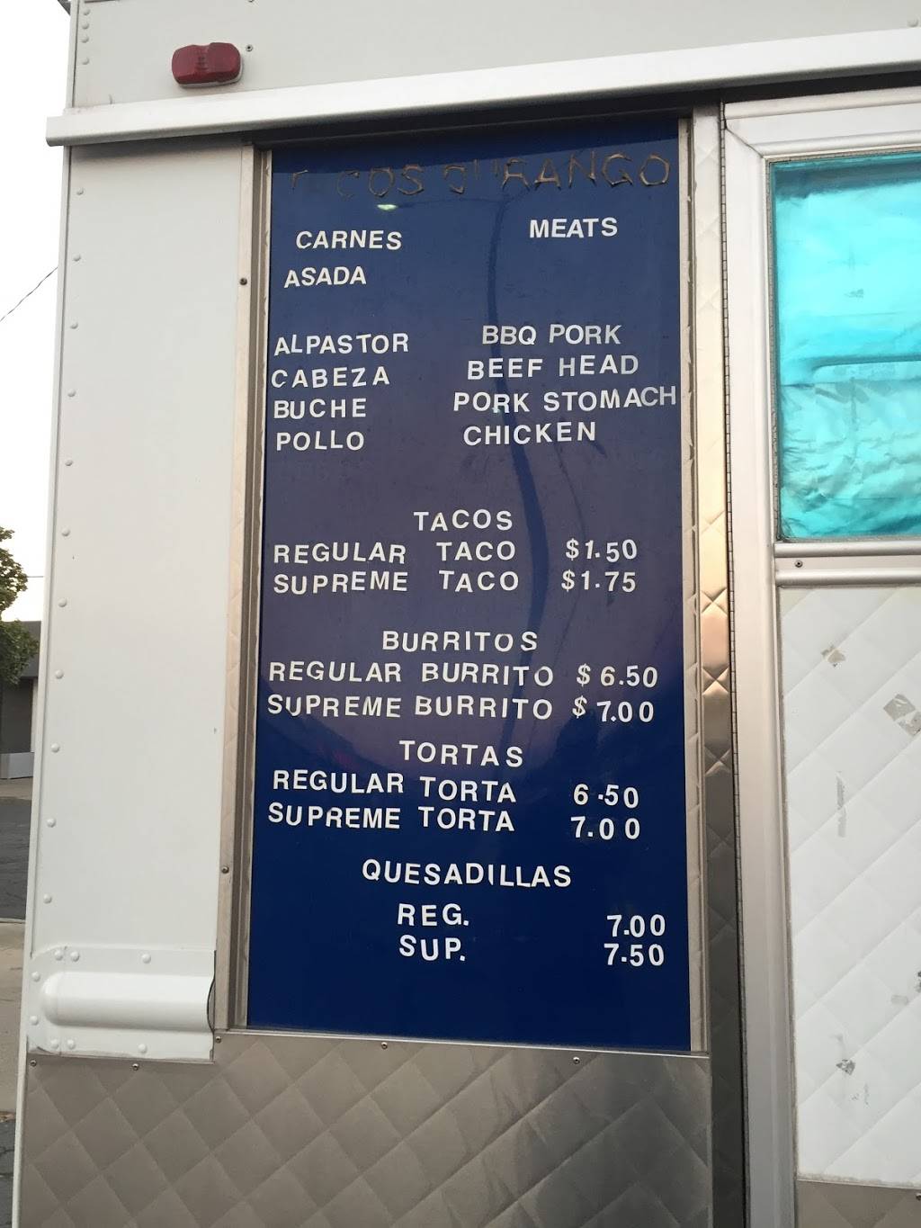 Taco Truck Durango | restaurant | 1240 W Main St, Merced, CA 95340, USA | 2093848874 OR +1 209-384-8874