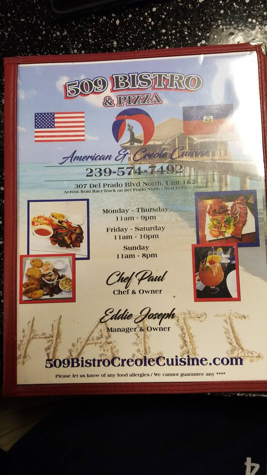 509 Bistro & Pizza | restaurant | 307 Del Prado Blvd N, Cape Coral, FL 33909, USA | 2395747492 OR +1 239-574-7492