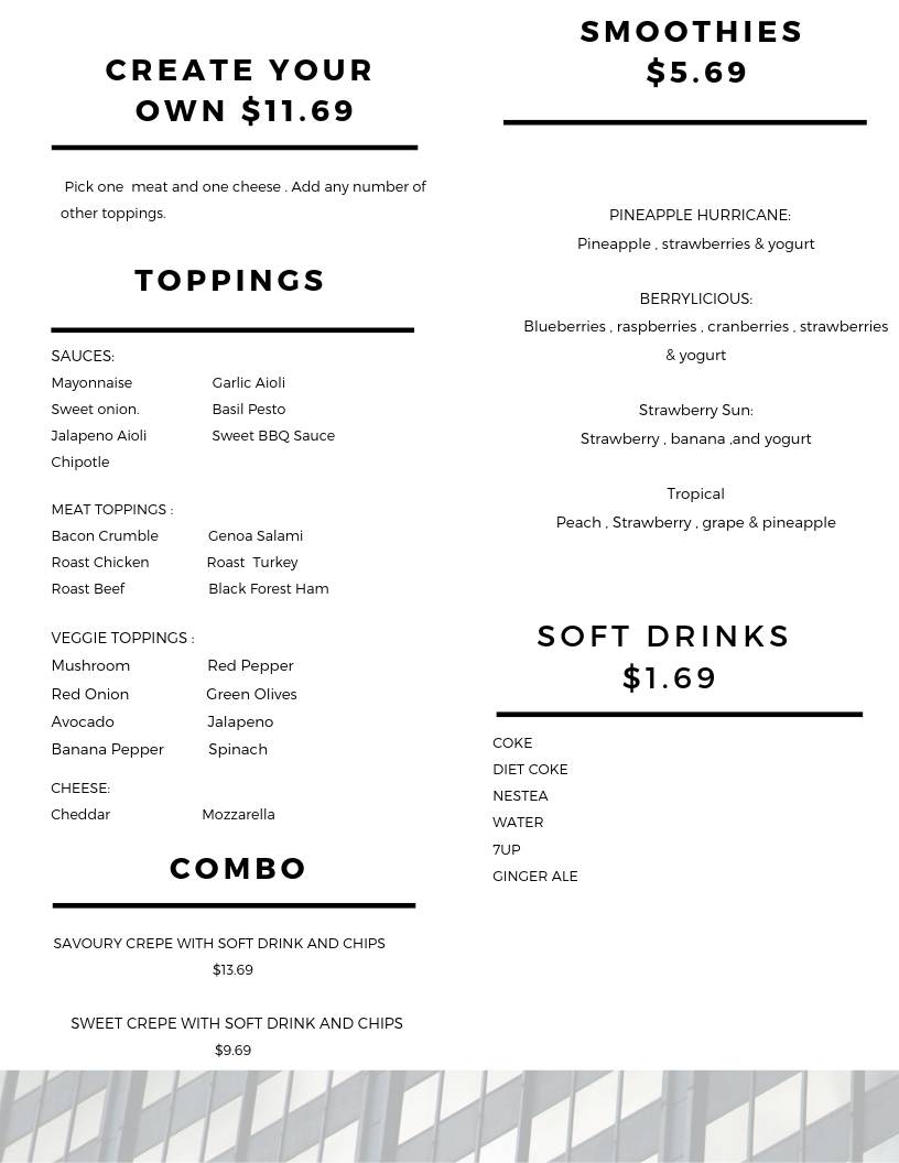 Mr Crepes Deli | restaurant | 100 Mearns Ave, Bowmanville, ON L1C 4S4, Canada | 9056979393 OR +1 905-697-9393