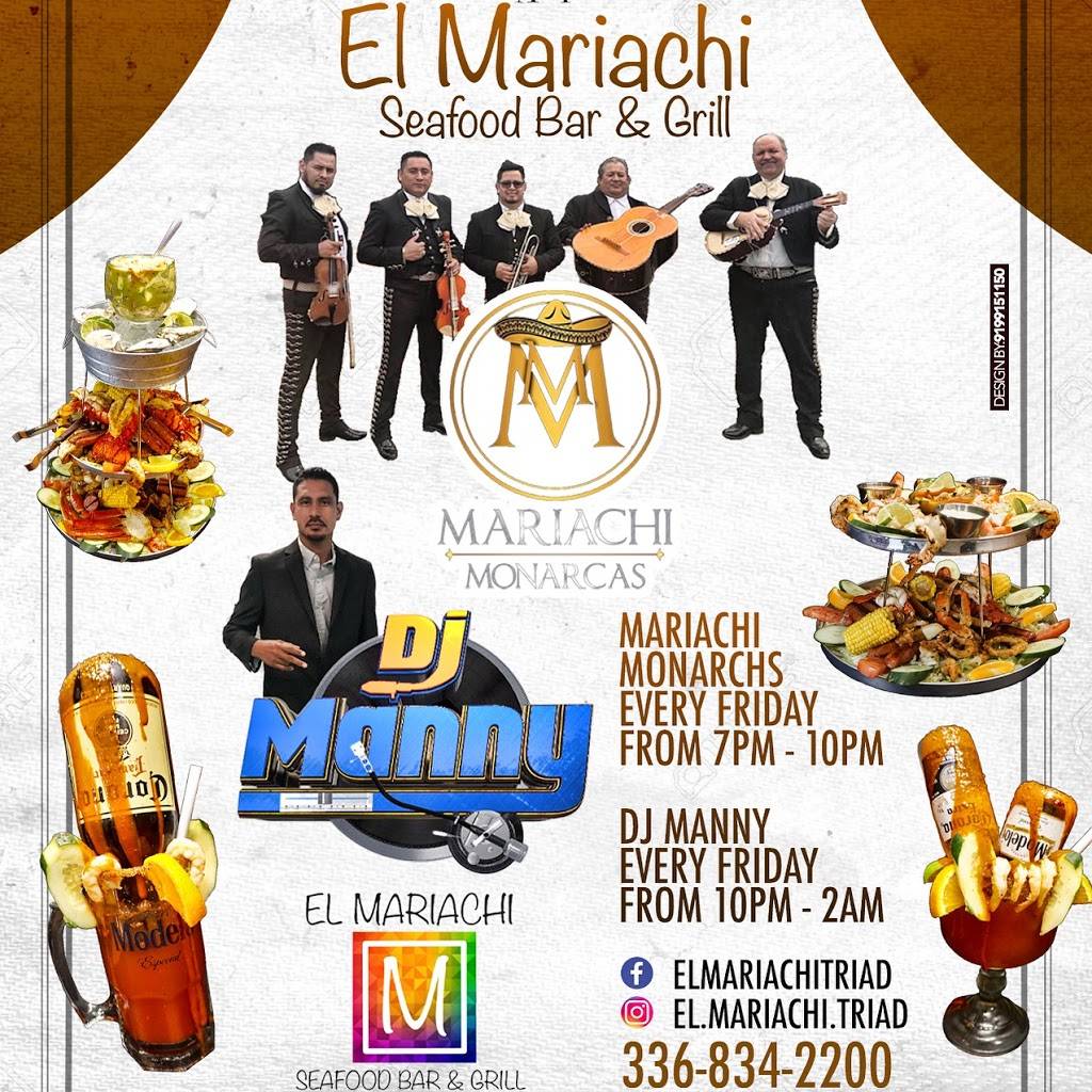 El Mariachi Seafood, Bar & Grill | restaurant | 4623 W Gate City Blvd, Greensboro, NC 27407, USA | 3368342200 OR +1 336-834-2200