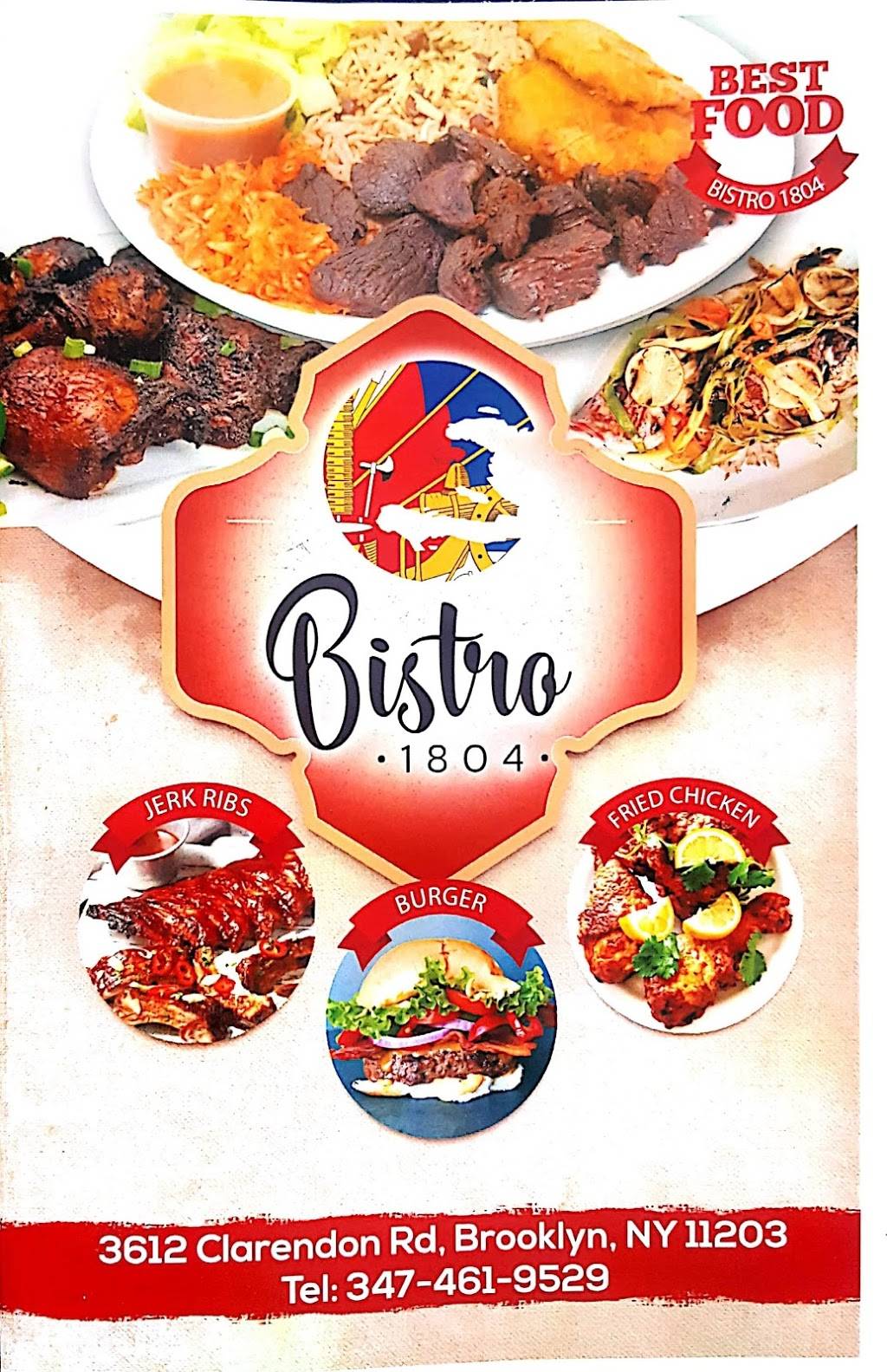 Bistro1804 Inc | restaurant | 3612 Clarendon Rd, Brooklyn, NY 11203, USA | 3474619529 OR +1 347-461-9529