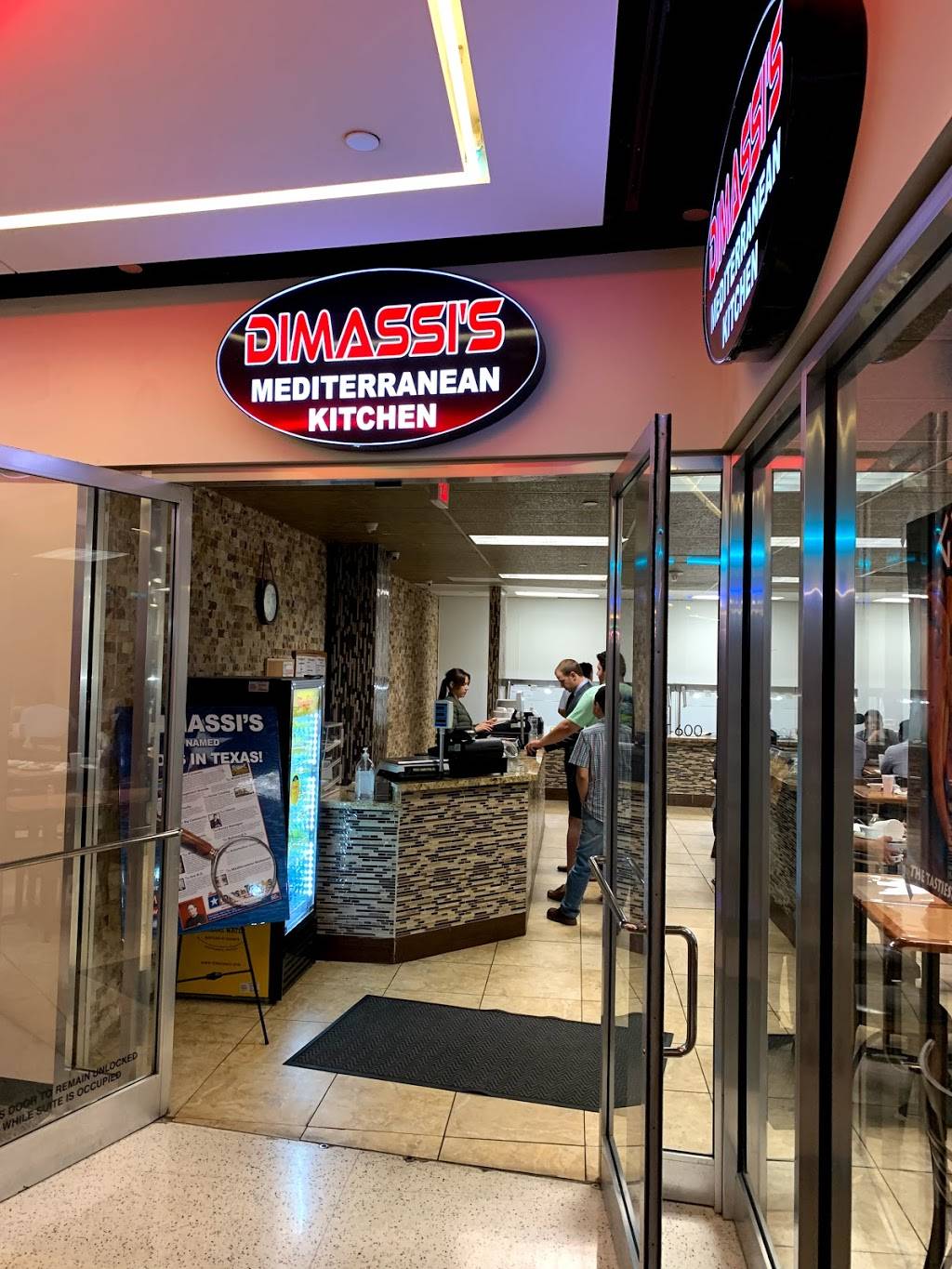 Dimassis Mediterranean Kitchen | restaurant | 919 Milam St Suite T-600, Houston, TX 77002, USA | 8324096044 OR +1 832-409-6044