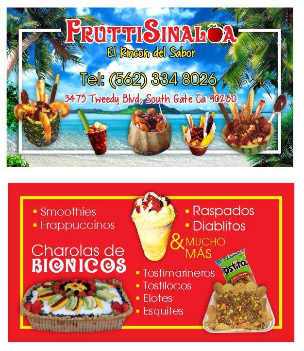 Fruttisinaloa | restaurant | 3475 Tweedy Blvd, South Gate, CA 90280, USA | 3232477742 OR +1 323-247-7742