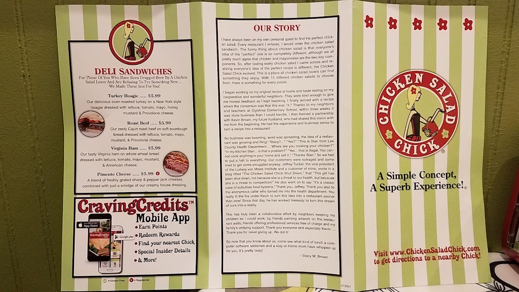 Chicken Salad Chick | restaurant | 101 Saloom Farm Rd Suite 101, Lafayette, LA 70508, USA | 3372022971 OR +1 337-202-2971