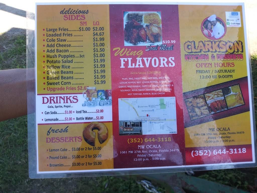 Clarkson Kitchen and Desserts | restaurant | 1081 NW 27th Ave, Ocala, FL 34475, USA | 3526443118 OR +1 352-644-3118