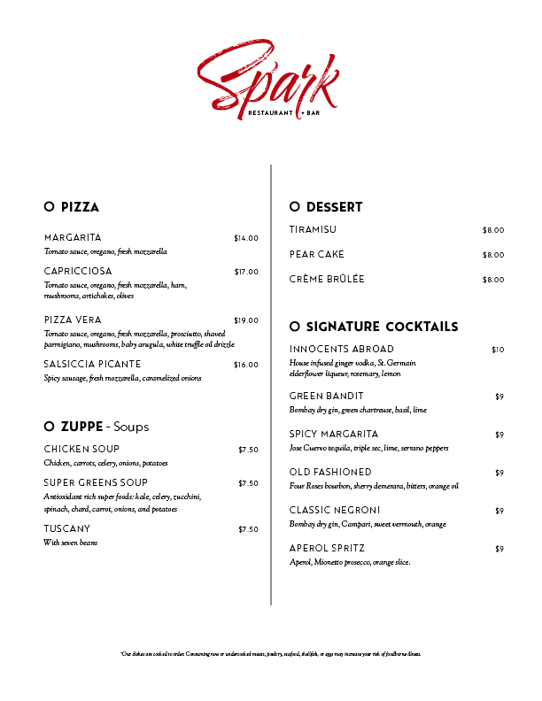 Spark Restaurant and Bar | restaurant | 4250 N Marine Dr, Chicago, IL 60613, USA | 7738570234 OR +1 773-857-0234