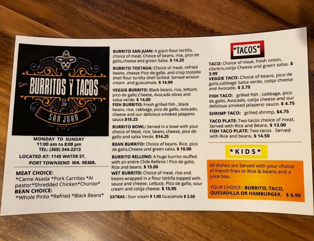 Burritos Y Tacos Mexican Grill | restaurant | 1145 Water St, Port Townsend, WA 98368, USA | 3603442313 OR +1 360-344-2313