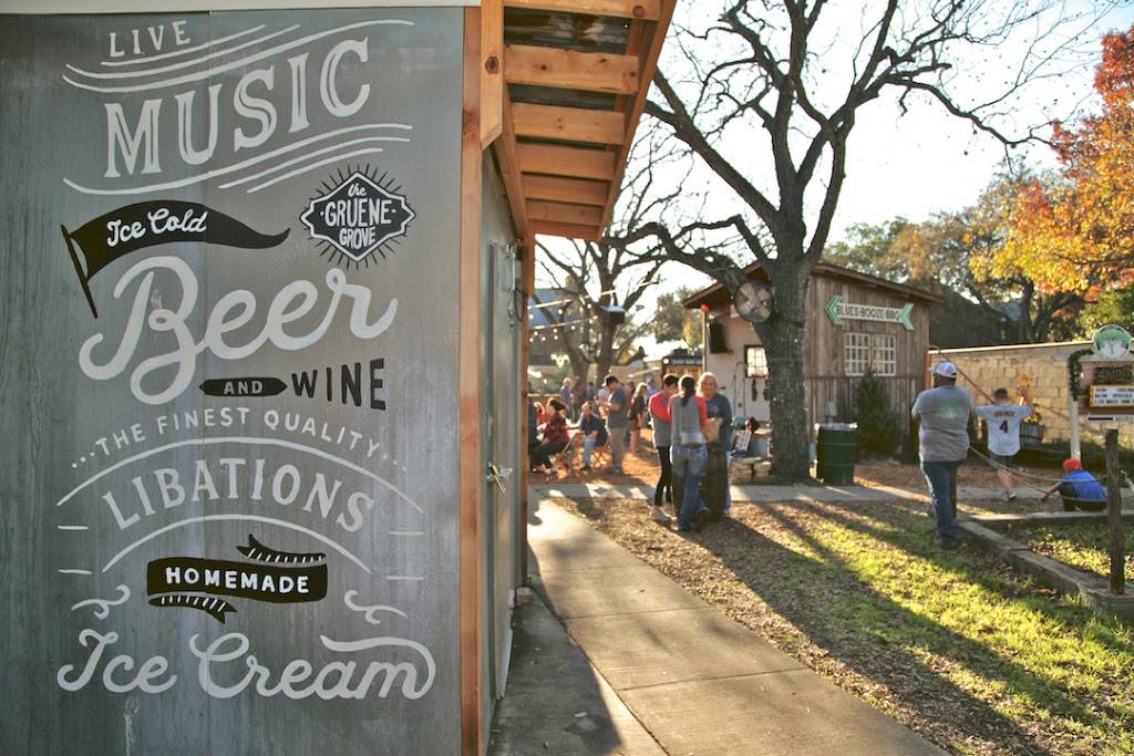 Gruene Grove | restaurant | 1263 Gruene Rd, New Braunfels, TX 78130, USA | 8307650300 OR +1 830-765-0300