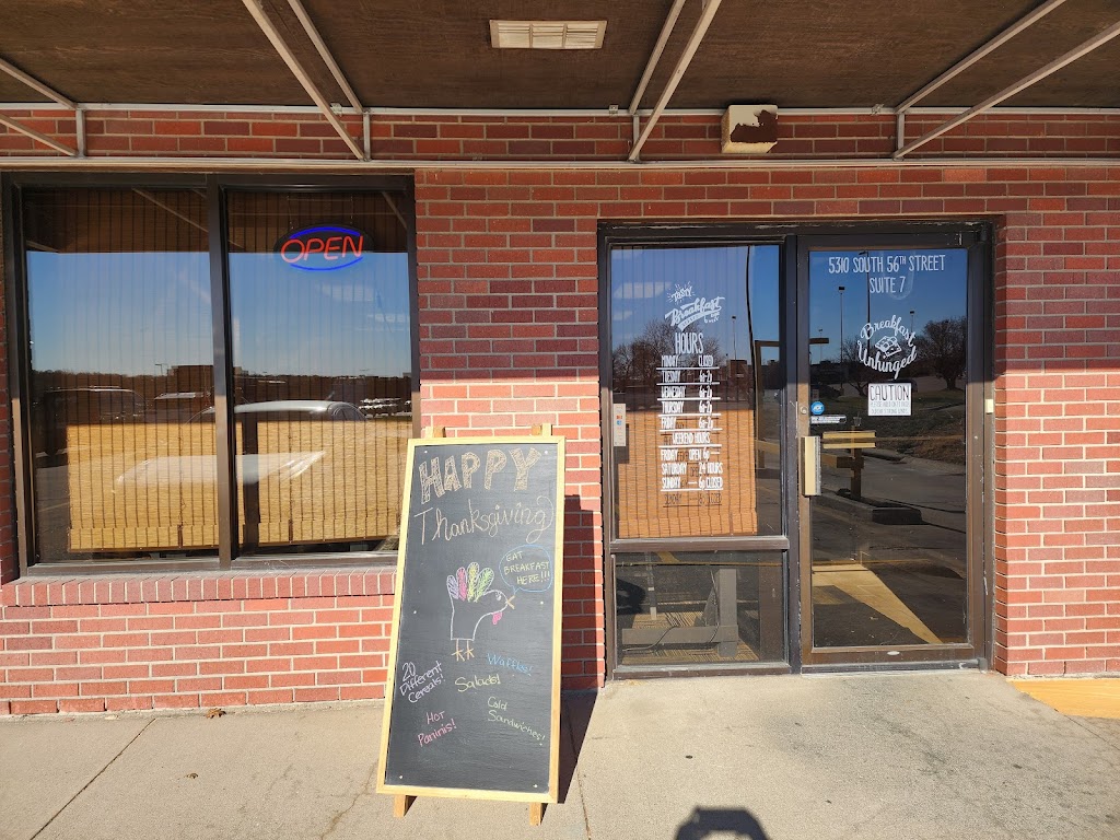 Breakfast Unhinged | restaurant | 5310 S 56th St Suite 7, Lincoln, NE 68516, USA | 4022613498 OR +1 402-261-3498