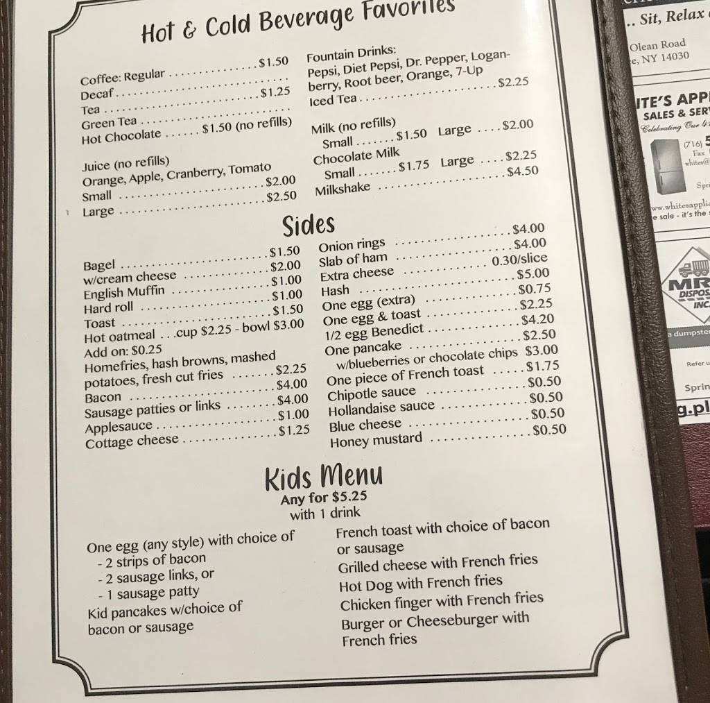 Mels Place | restaurant | 10945 Olean Rd, Chaffee, NY 14030, USA | 7164965041 OR +1 716-496-5041