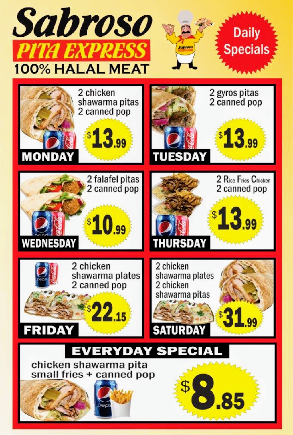 Sabroso Pita Express | restaurant | 380 Bovaird Dr E #15, Brampton, ON L6Z 2S7, Canada | 9054955254 OR +1 905-495-5254