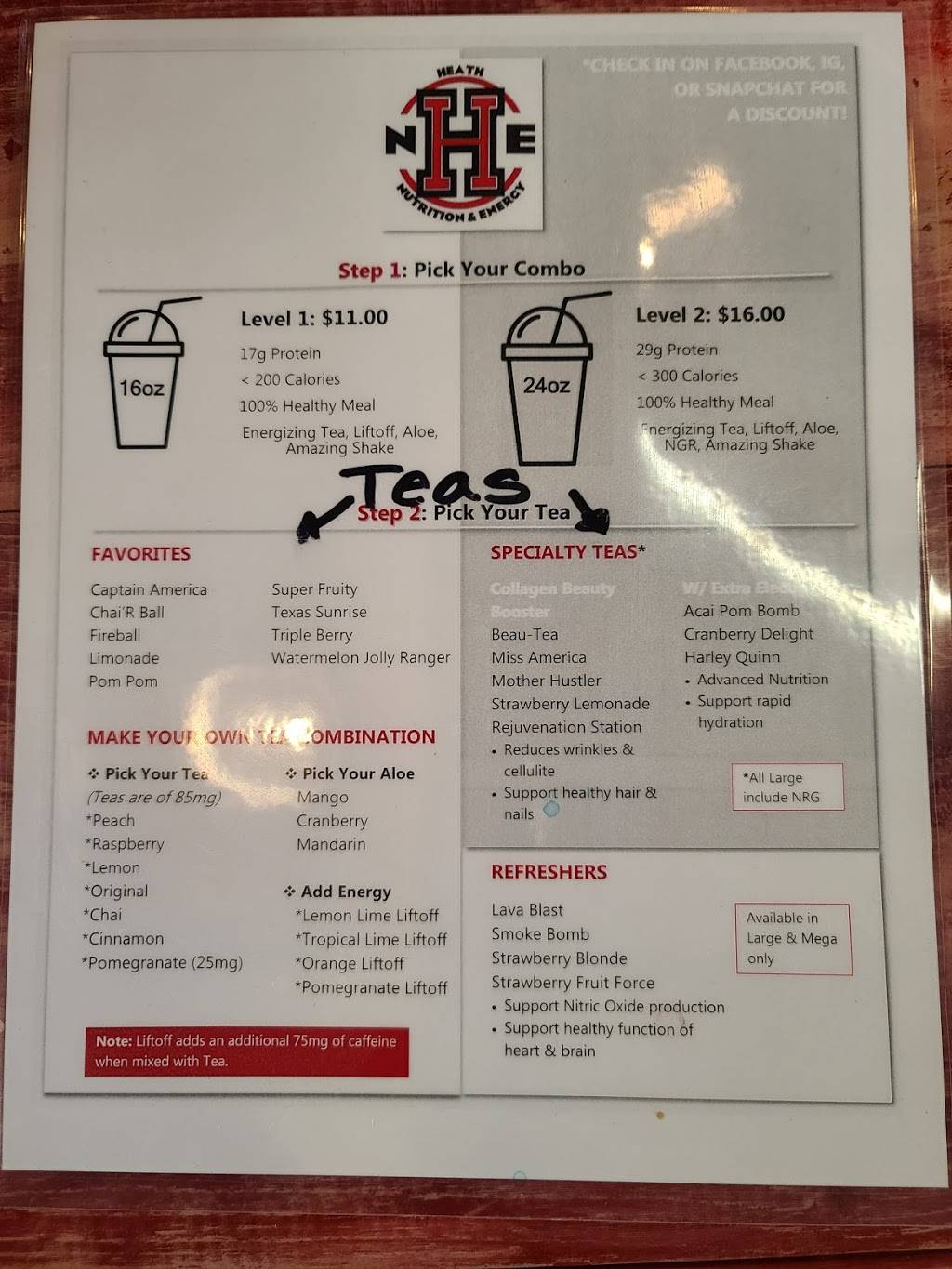 Heath Nutrition & Energy | restaurant | 110 Smirl Dr Ste 107, Heath, TX 75032, USA | 4694932935 OR +1 469-493-2935