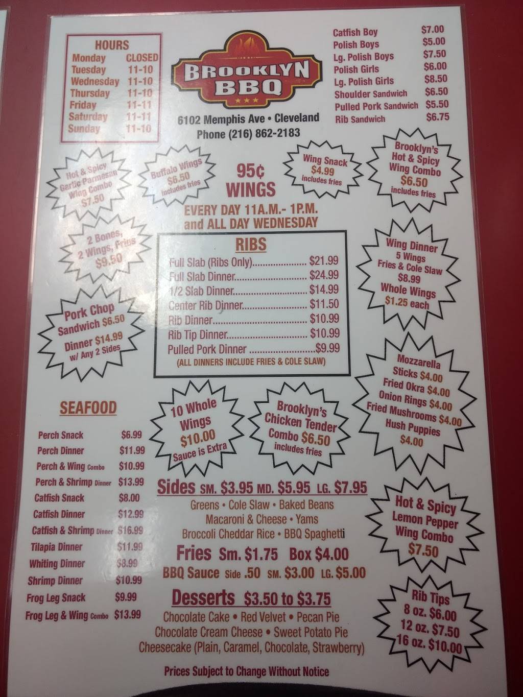 Brooklyn Barbeque | restaurant | 6102 Memphis Ave, Cleveland, OH 44144, USA | 2168622183 OR +1 216-862-2183