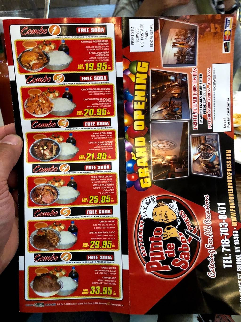 Punto de Sabor Xpress | restaurant | 200a W 231st St, Bronx, NY 10463, USA | 7187088471 OR +1 718-708-8471