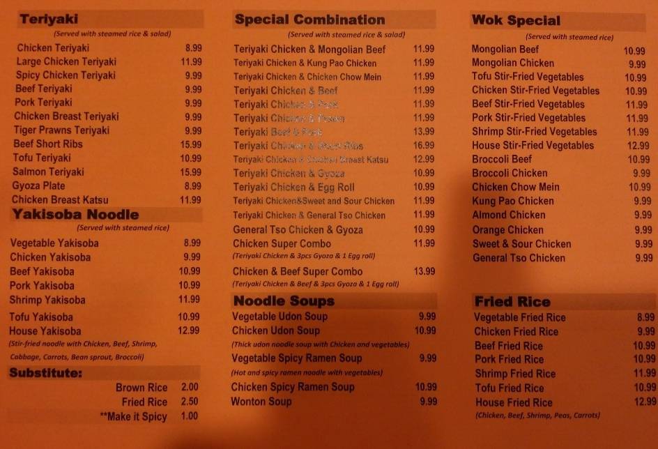 Teriyaki Wok | restaurant | 16747 SE 272nd St, Covington, WA 98042, USA | 2536311621 OR +1 253-631-1621