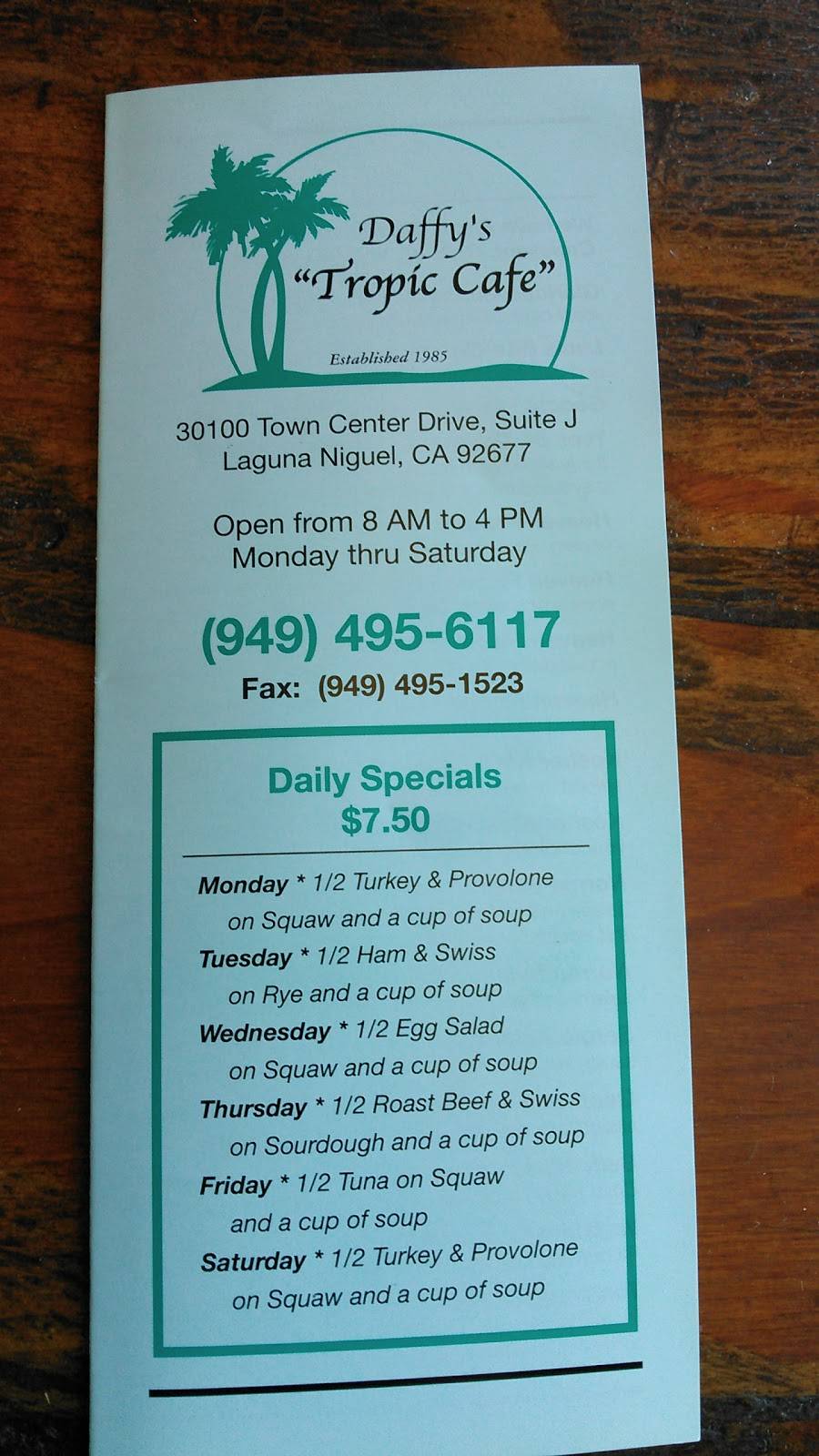 Daffys | restaurant | 30100 Town Center Dr, Laguna Niguel, CA 92677, USA | 9494956117 OR +1 949-495-6117