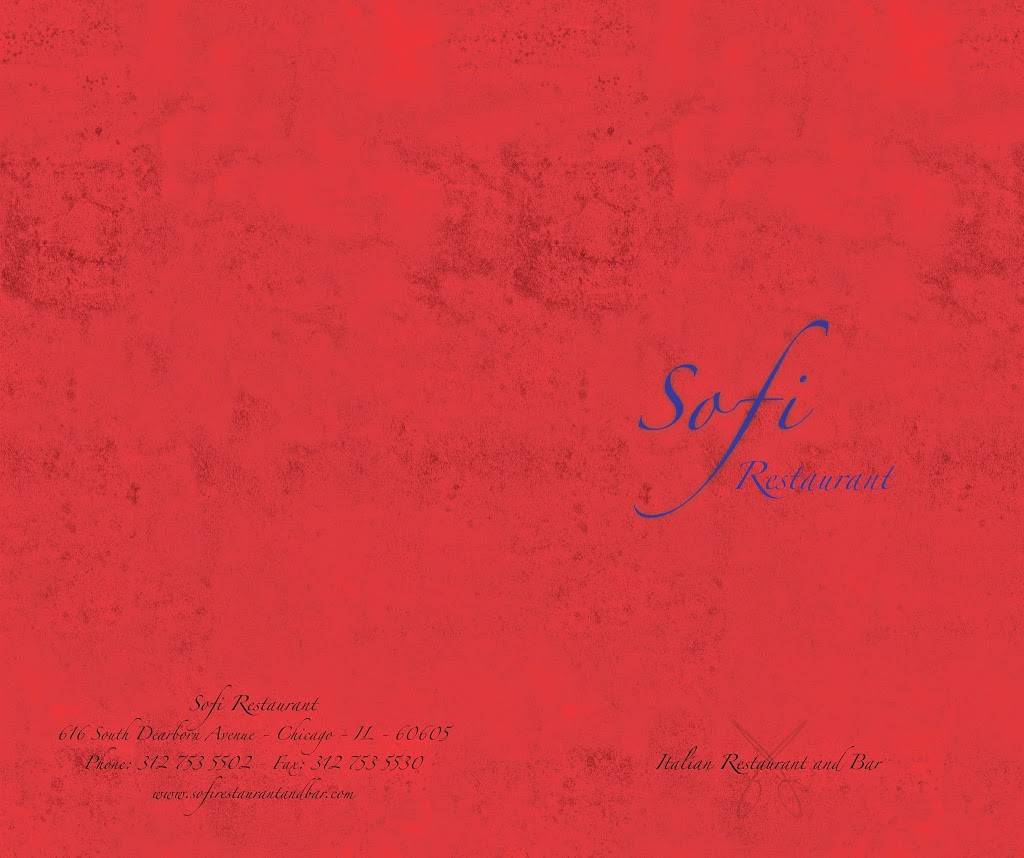 Sofi Restaurant | restaurant | 616 S Dearborn St, Chicago, IL 60605, USA | 3127535504 OR +1 312-753-5504