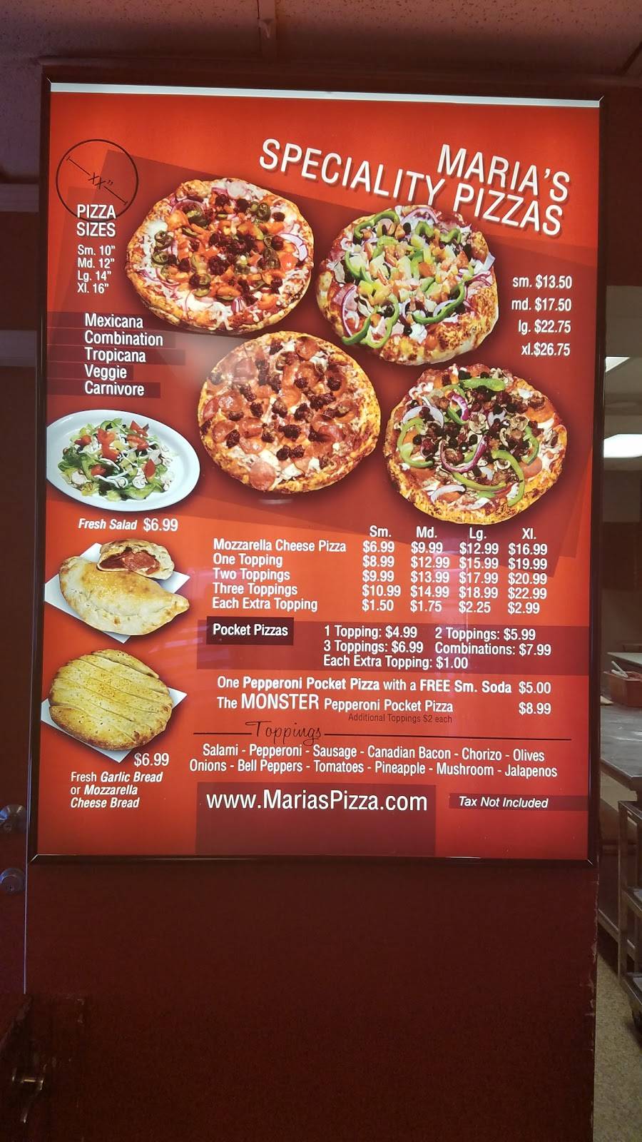 Marias Pizza | restaurant | 400 2nd St #1118, McFarland, CA 93250, USA | 6617923863 OR +1 661-792-3863