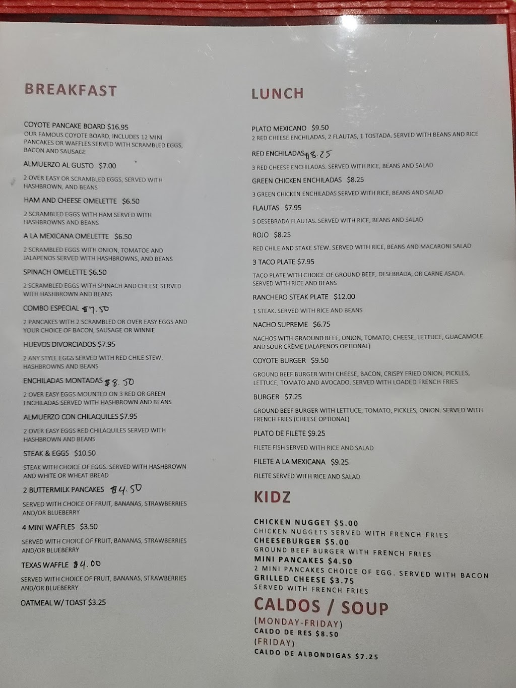 Coyote Cafe | restaurant | 140 O T Smith Rd, Tornillo, TX 79853, USA | 9157655505 OR +1 915-765-5505