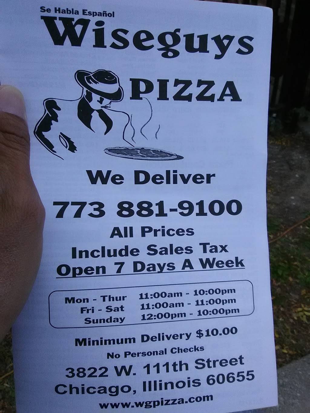 Wise Guys Pizza | restaurant | 3822 W 111th St, Chicago, IL 60655, USA | 7738819100 OR +1 773-881-9100