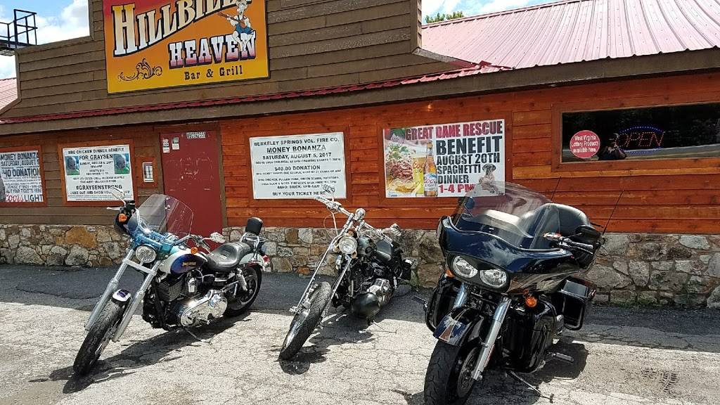 Hillbilly Heaven Bar & Grill | restaurant | 3280 Martinsburg Rd, Berkeley Springs, WV 25411, USA | 3042580004 OR +1 304-258-0004