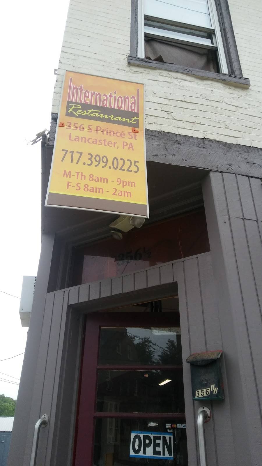 International restaurant | restaurant | 356 S Prince St, Lancaster, PA 17603, USA | 7173990225 OR +1 717-399-0225