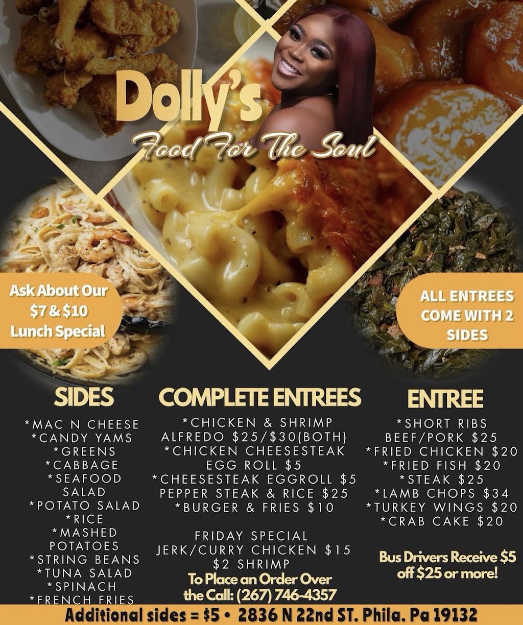 Dollys Food For The Soul | restaurant | 2836 N 22nd St, Philadelphia, PA 19132, USA | 2677464357 OR +1 267-746-4357