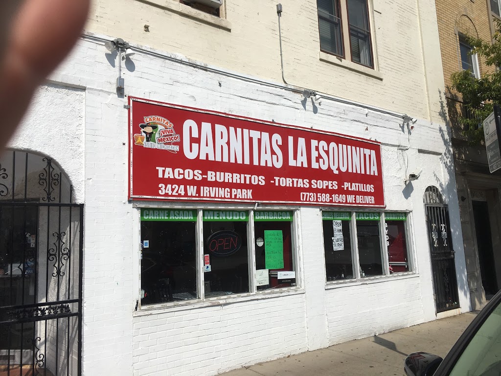 CARNITAS LA ESQUNITA | restaurant | 3424 W Irving Park Rd, Chicago, IL 60618, USA | 7735881649 OR +1 773-588-1649
