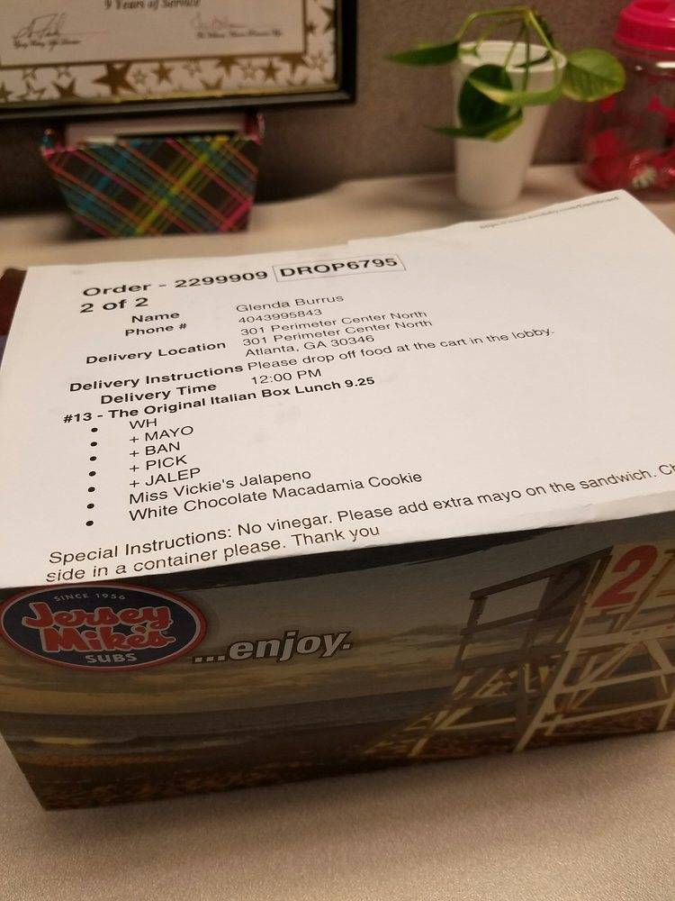 Jersey Mikes Subs | meal takeaway | 2458 Jett Ferry Rd Suite 220, Dunwoody, GA 30338, USA | 7703941999 OR +1 770-394-1999