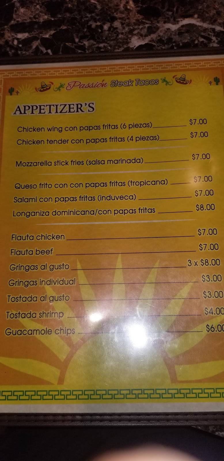 Taqueria Passion Steak Tacos | restaurant | 100 Willow St, Lawrence, MA 01841, USA | 9786558947 OR +1 978-655-8947