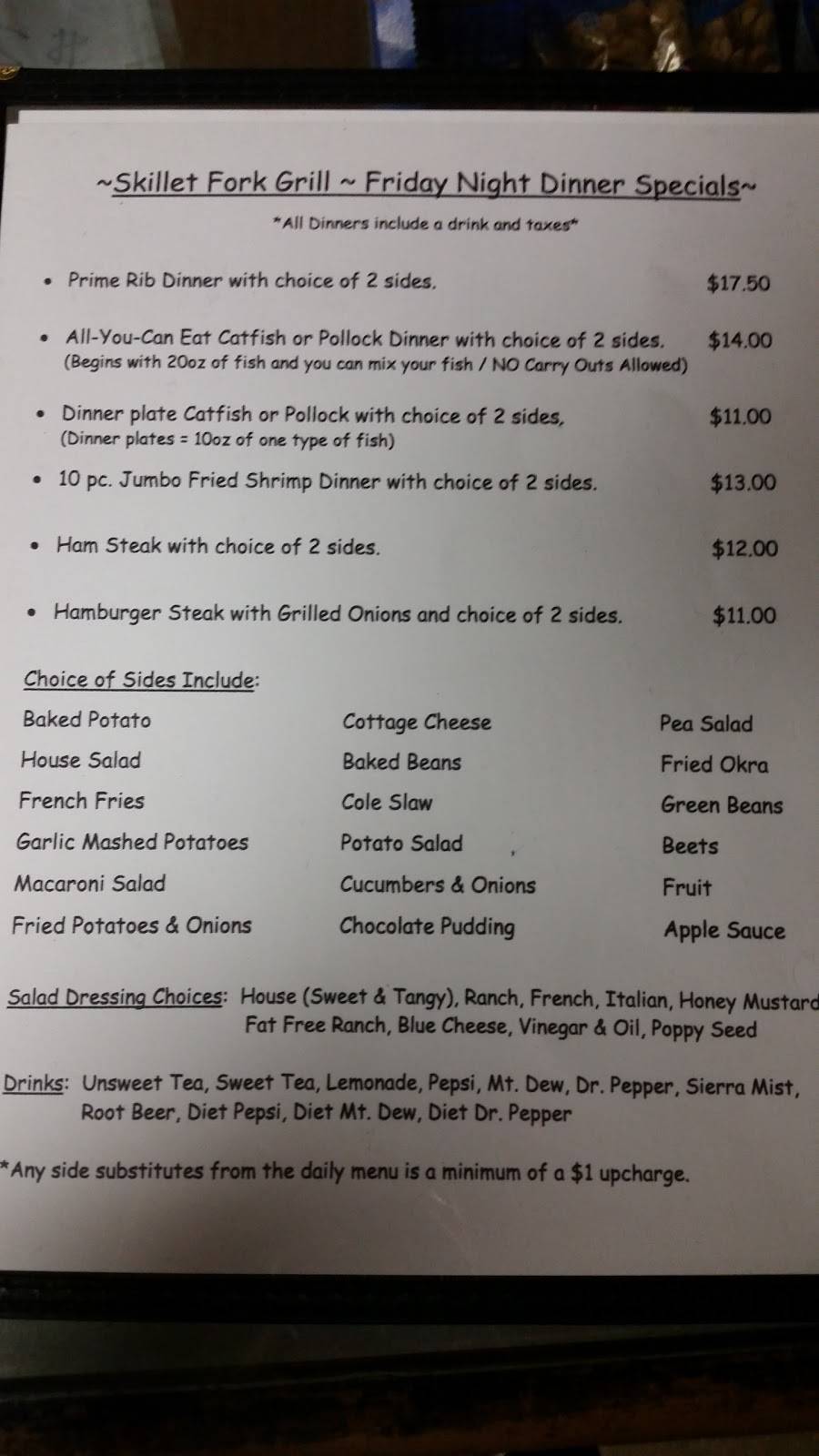 Skillet Fork Grill | restaurant | CHECK 13 & 1730N,, Xenia, IL 62899, USA | 6188354141 OR +1 618-835-4141
