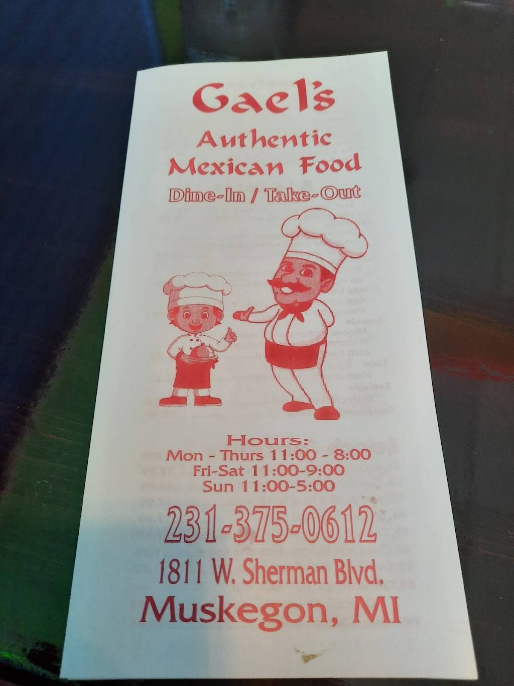 Gael’s Mexican Restaurant | restaurant | 1811 W Sherman Blvd, Muskegon, MI 49441, USA | 2313750612 OR +1 231-375-0612