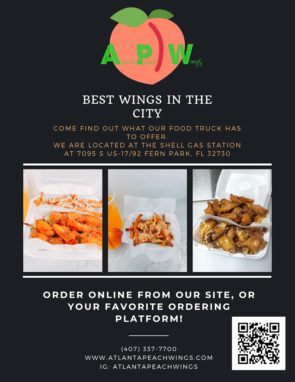 Atlanta Peach Wings | meal takeaway | 7095 S US 17-92, Fern Park, FL 32718, USA | 4073377700 OR +1 407-337-7700