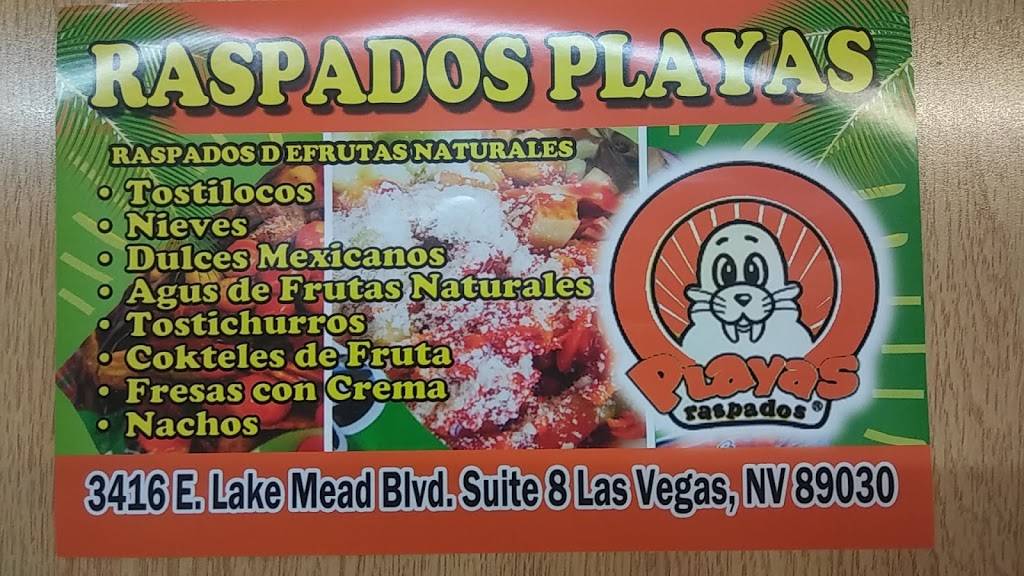 Raspados Playas | restaurant | 3416 E Lake Mead Blvd # 9, North Las Vegas, NV 89030, USA | 7023531943 OR +1 702-353-1943