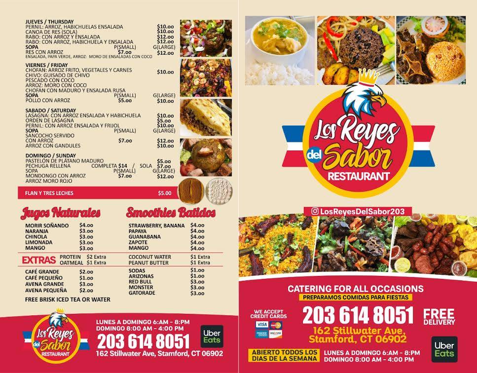 Los Reyes Del Sabor Latino | restaurant | 162 Stillwater Ave, Stamford, CT 06902, USA | 2036148051 OR +1 203-614-8051