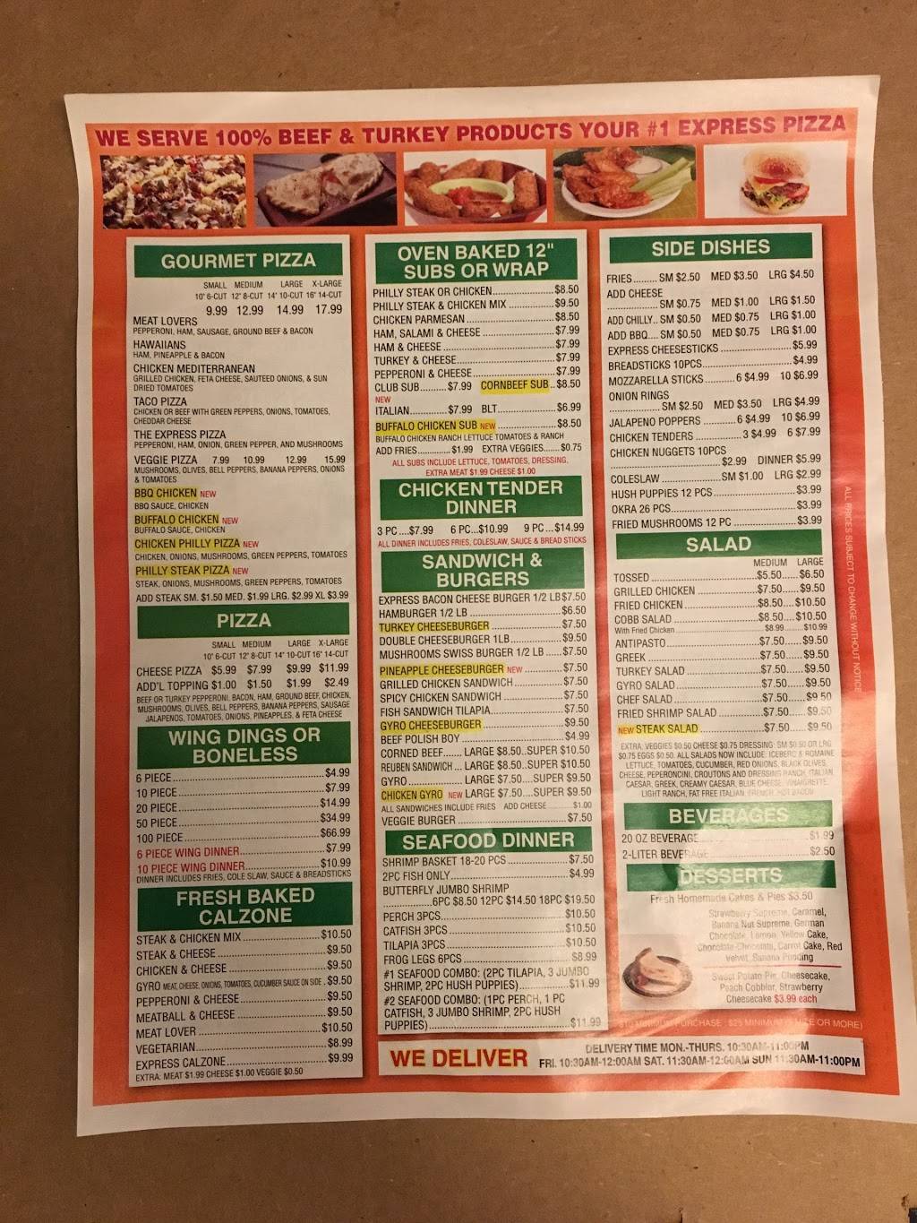 Pizza Express | restaurant | 3971 Warrensville Center Rd, Warrensville Heights, OH 44122, USA | 2164919138 OR +1 216-491-9138