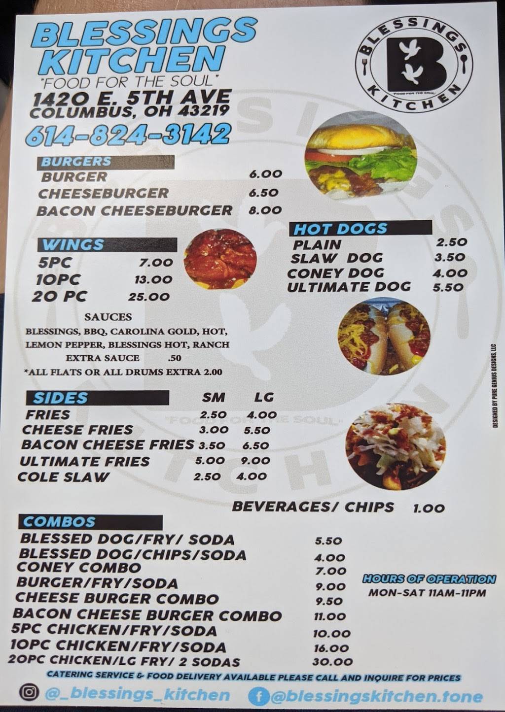 Blessings kitchen | restaurant | 1420 E 5th Ave, Columbus, OH 43219, USA | 6148243142 OR +1 614-824-3142