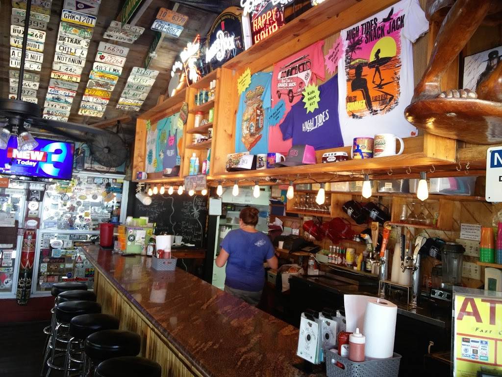 High Tides At Snack Jack | restaurant | 2805 S Ocean Shore Blvd, Flagler Beach, FL 32136, USA | 3864393344 OR +1 386-439-3344