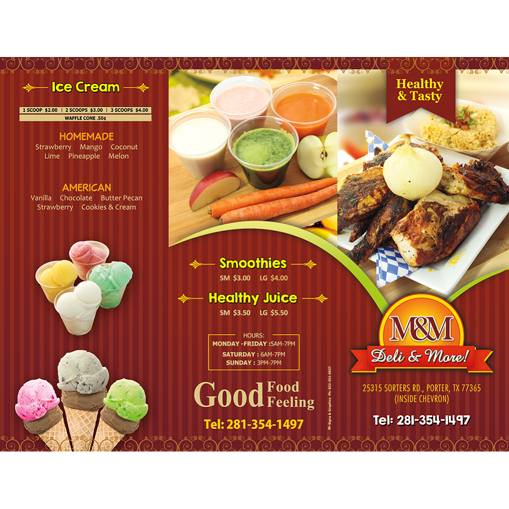 M&M Deli and More | restaurant | 25315 Sorters Rd, Porter, TX 77365, USA | 2813541497 OR +1 281-354-1497