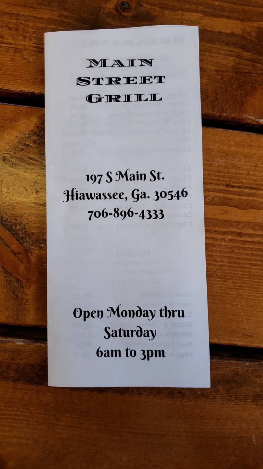 Main Street Grille | restaurant | 197 S Main St, Hiawassee, GA 30546, USA | 7068694333 OR +1 706-869-4333