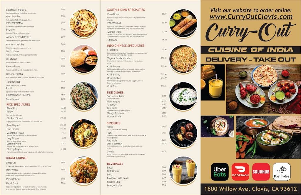 Curry-Out Clovis | restaurant | 1600 Willow Ave, Clovis, CA 93612, USA | 5597703333 OR +1 559-770-3333