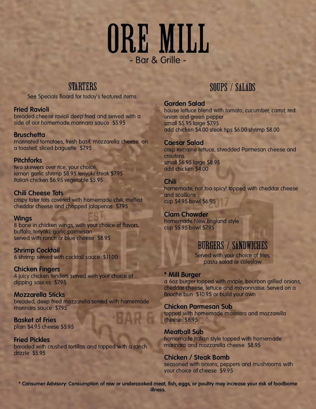 Ore Mill Bar & Grille | restaurant | 17 Lake Tarleton Rd, Warren, NH 03279, USA | 6037646069 OR +1 603-764-6069