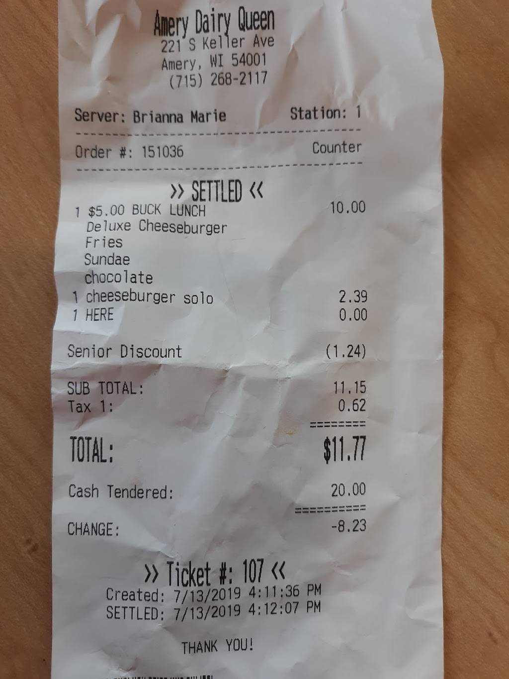 Dairy Queen | restaurant | 221 S, Keller Ave S, Amery, WI 54001, USA | 7152682117 OR +1 715-268-2117