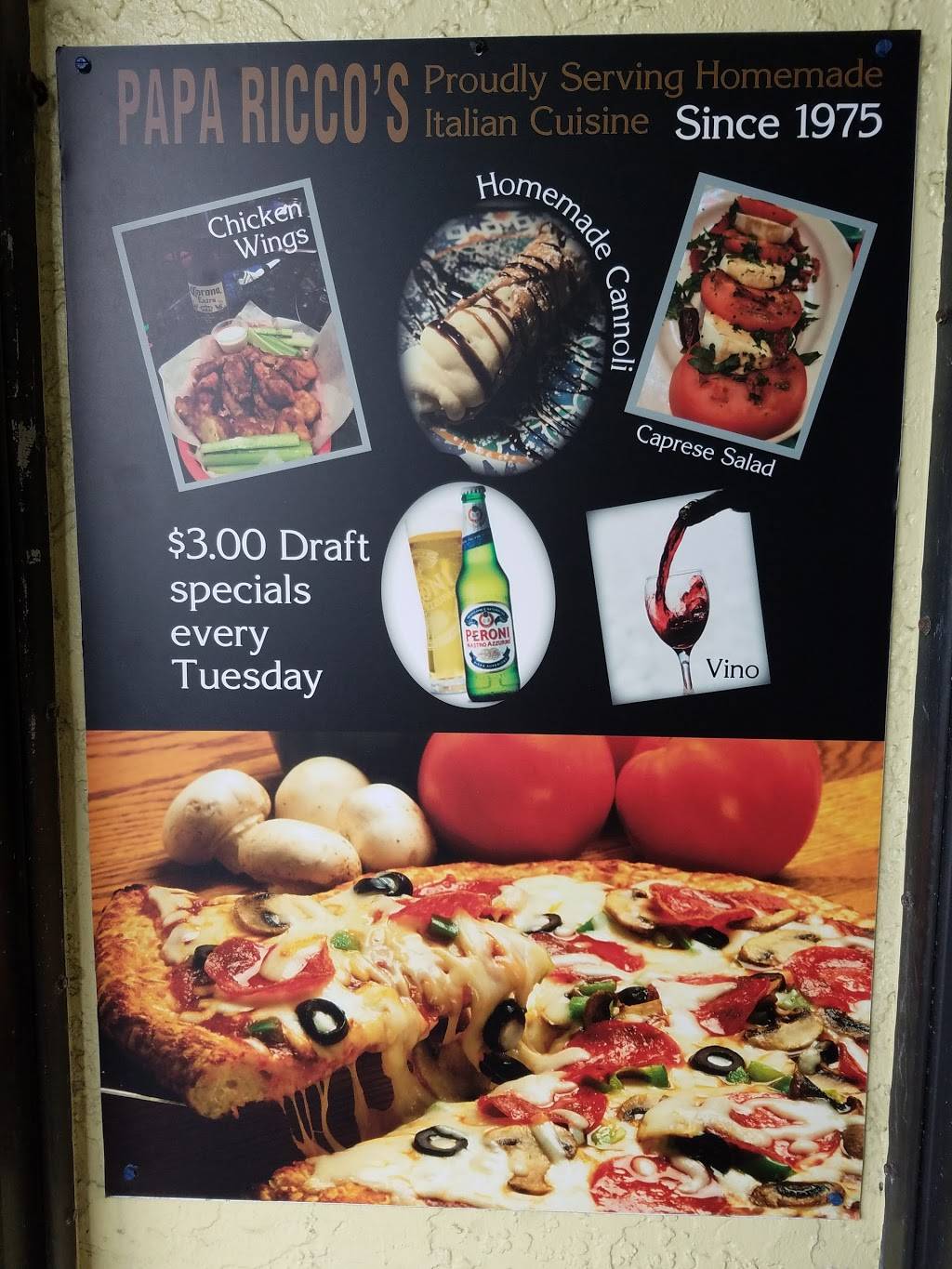 Papa Riccos Restaurant & Pizzeria | restaurant | 14415 S Dixie Hwy, Miami, FL 33176, USA | 3052536511 OR +1 305-253-6511