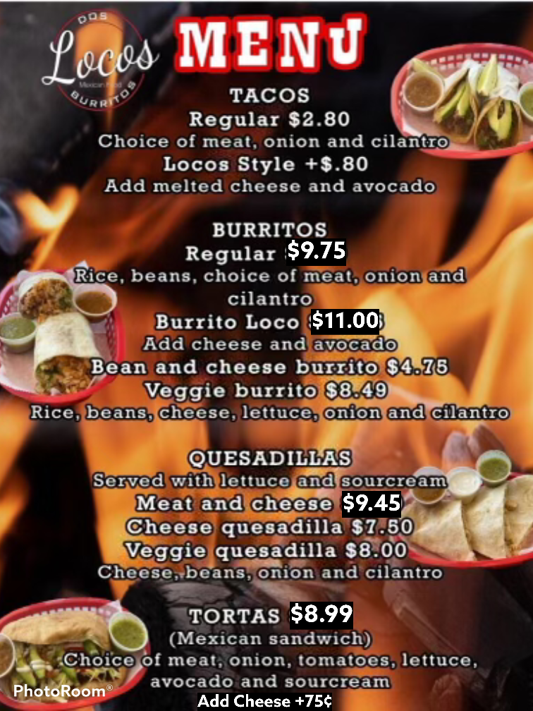 Dos Locos Burritos | restaurant | 39411 Schoolcraft, Plymouth, MI 48170, USA | 3138887277 OR +1 313-888-7277