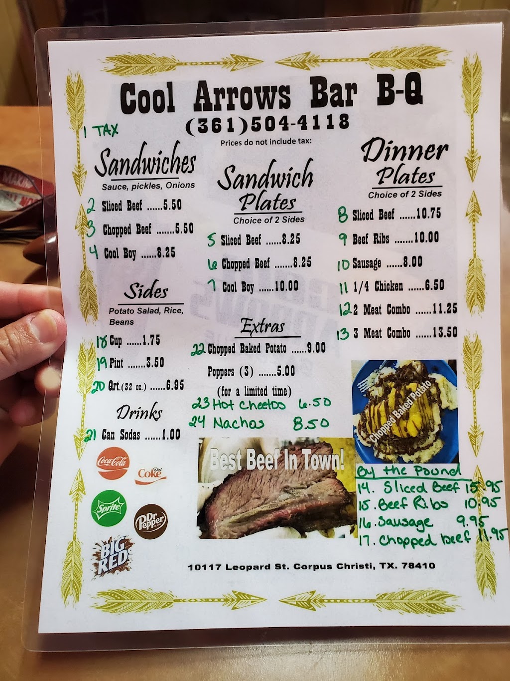 Cool Arrows Bbq | restaurant | 10117 Leopard St, Corpus Christi, TX 78410, USA | 3615044118 OR +1 361-504-4118