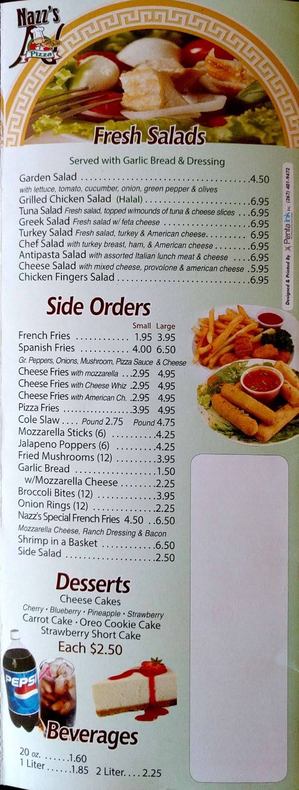 Nazzs Pizza | restaurant | 96 W 15th St, Chester, PA 19013, USA | 6108761224 OR +1 610-876-1224