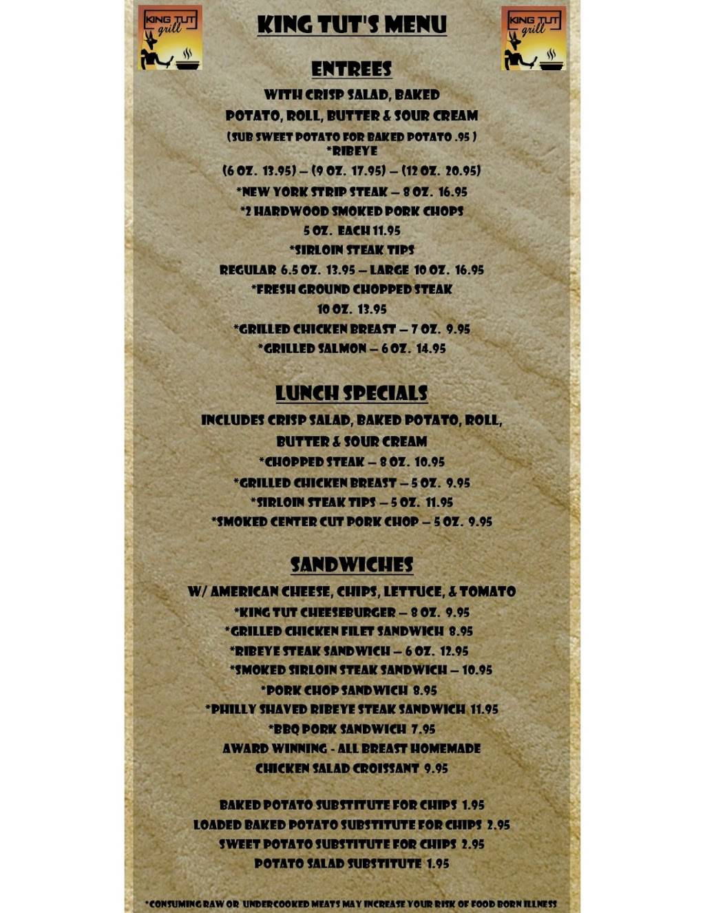 King Tut Grill | restaurant | 502 SE Main St, Simpsonville, SC 29681, USA | 8642287321 OR +1 864-228-7321