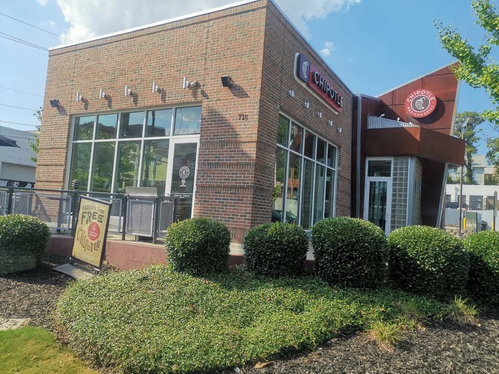 Chipotle Mexican Grill | restaurant | 718 Ponce De Leon Ave NE, Atlanta, GA 30306, USA | 4046853531 OR +1 404-685-3531