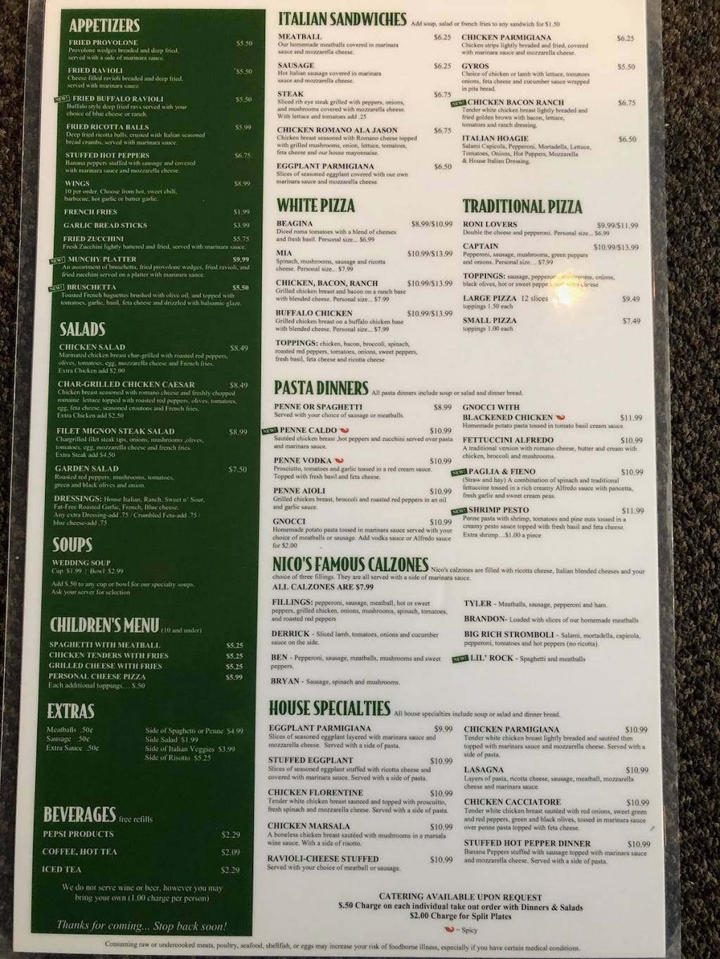 Nico Lucianos Italian Restaurant | restaurant | 354 S Main St, Slippery Rock, PA 16057, USA | 7247380205 OR +1 724-738-0205